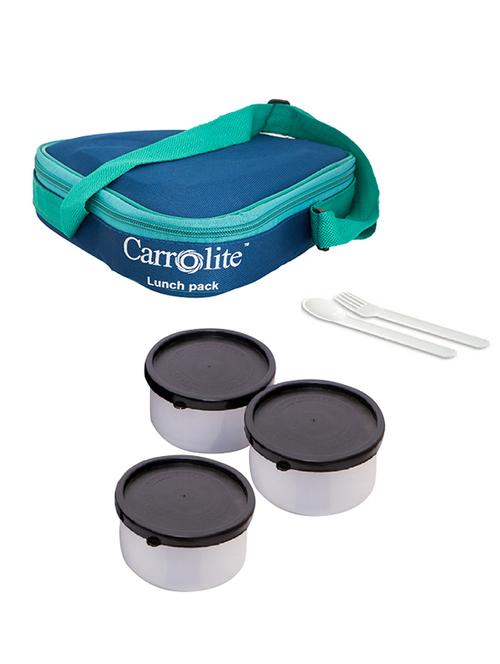 triangle blue deluxe black dabbi lunchbox plastic - 15861680 - Very Small Image - 1