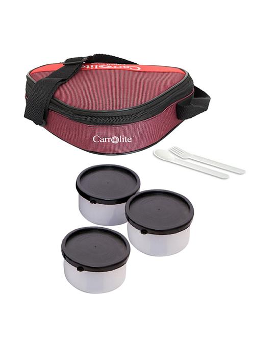 triangle cherry black colour lunchbox plastic - 15861681 - Very Small Image - 1