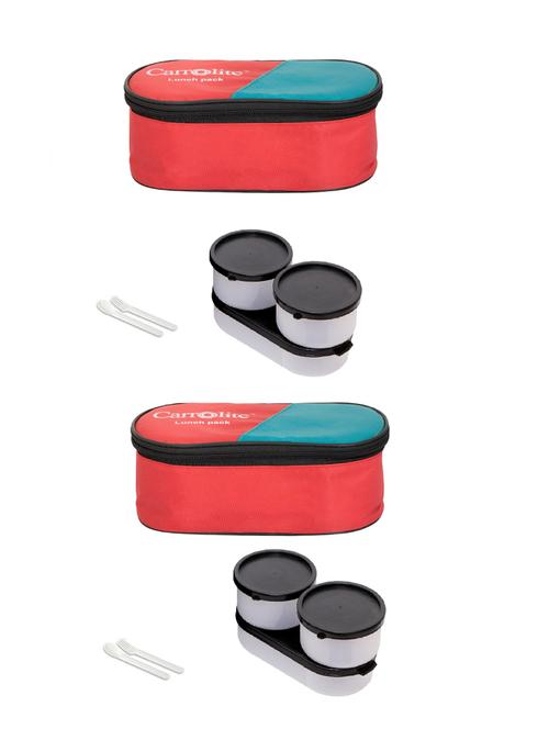 combo 3 in 1 red plastic black dabbi lunchbox - 15861720 - Very Small Image - 1