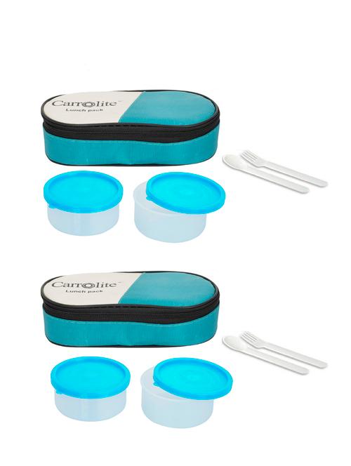 combo 2 in 1 green plastic syan dabbi dabbi lunchbox - 15861734 - Very Small Image - 1