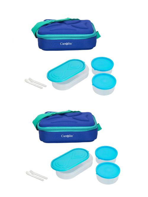 combo andy blue plastic syan colour lunchbox - 15861736 - Very Small Image - 1