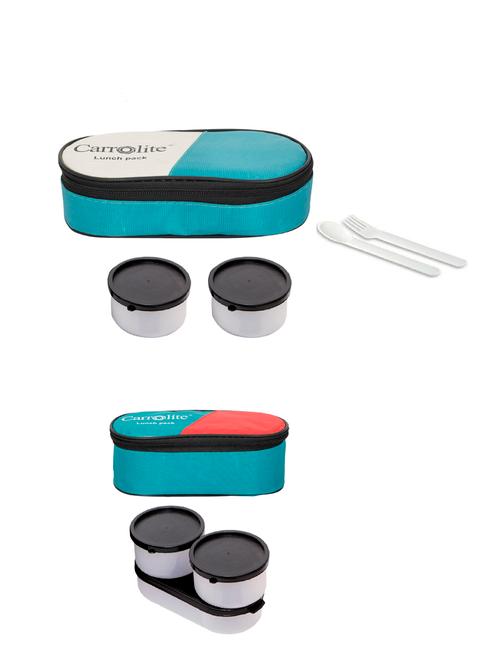 combo 2 in 1 green + 3 in 1 green plastic black dabbi lunchbox - 15861770 - Very Small Image - 1