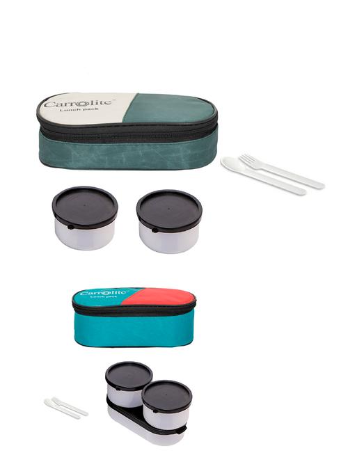 combo 2 in 1 mehndi + 3 in 1 green plastic black dabbi lunchbox - 15861785 - Very Small Image - 1