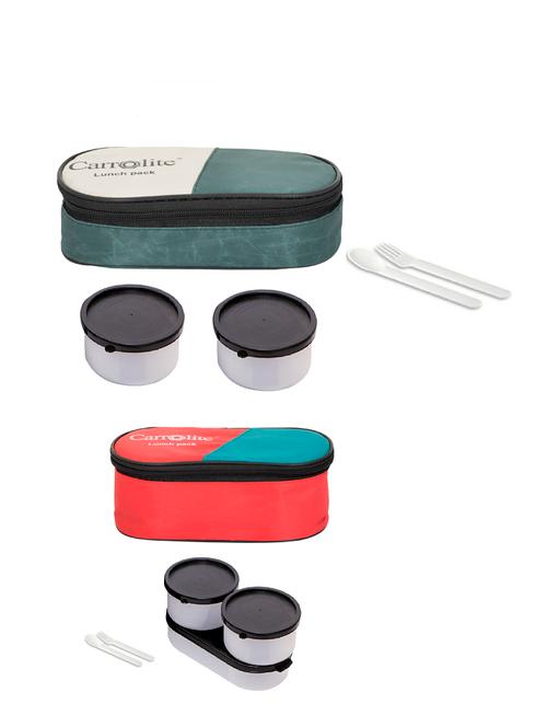 combo 2 in 1 mehndi + 3 in 1 red plastic black dabbi lunchbox - 15861786 - Very Small Image - 1