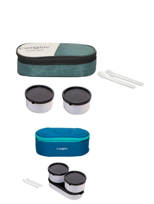 combo 2 in 1 mehndi + browny blue plastic black dabbi lunchbox - 15861787 - Very Small Image - 1
