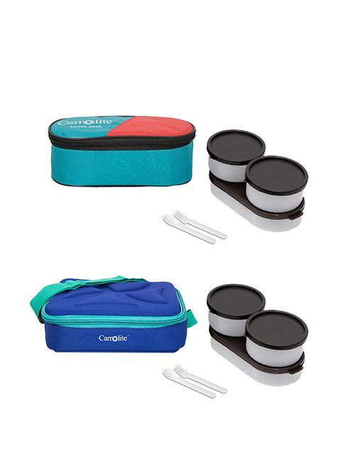 combo 3 in 1 green + andy blue black dabbi lunchbox plastic - 15861816 - Very Small Image - 1