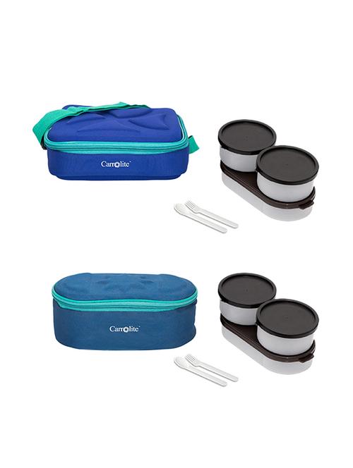 combo andy blue + browny blue black dabbi lunchbox plastic - 15861842 - Very Small Image - 1