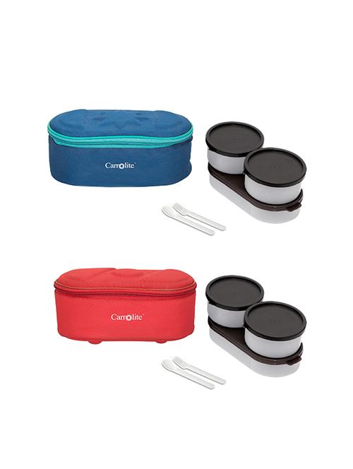 combo browny blue + browny red black dabbi lunchbox plastic - 15861855 - Very Small Image - 1