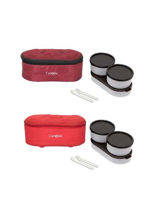 combo browny maroon + browny red black dabbi lunchbox plastic - 15861865 - Very Small Image - 1