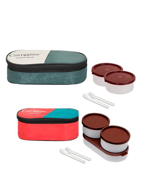 combo 2 in 1 mehndi + 3 in red brown dabbi plastic lunchbox - 15861894 - Very Small Image - 1