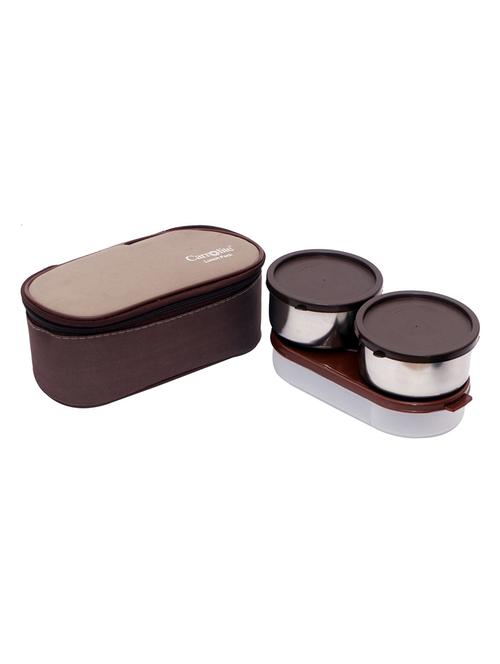 carrolite the brown box 3 in 1 brown-beige lunchbox - 15861961 - Very Small Image - 1