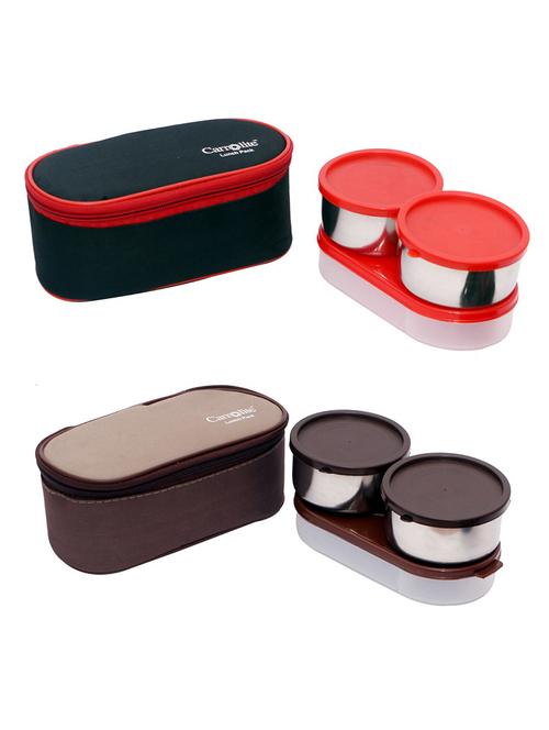 combo black rose 3 in 1 black-red +the brown box 3in1 lunchbox - 15861965 - Very Small Image - 1