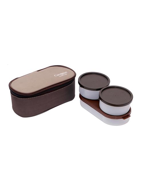 carrolite the brown box 3 in 1 brown-beige plastic lunchbox - 15861970 - Very Small Image - 1