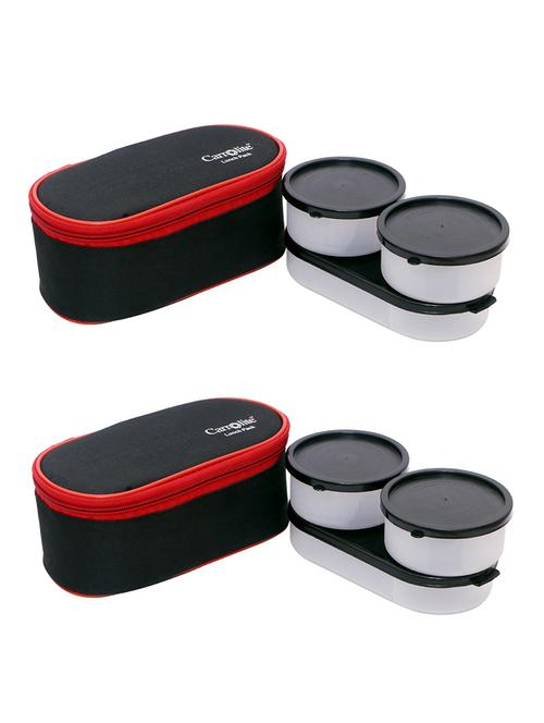 combo black rose 3 in 1 black-red plastic lunchbox - 15861971 - Very Small Image - 1