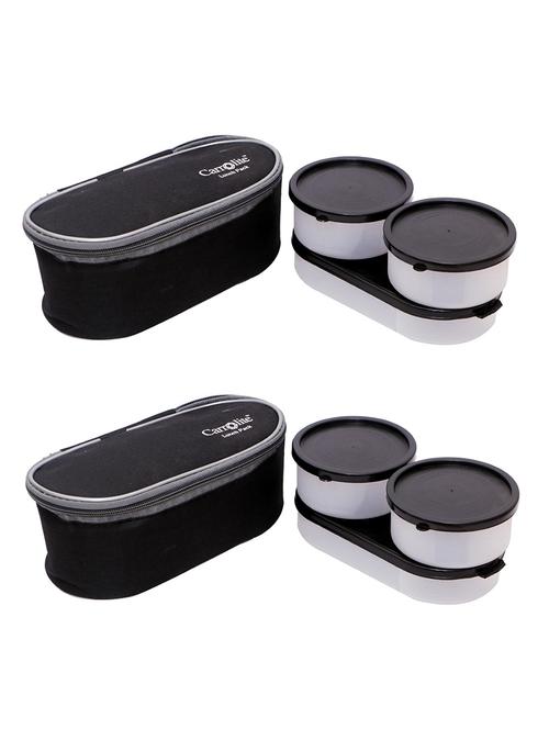 combo midnight 3 in 1 black-grey plastic lunchbox - 15861972 - Very Small Image - 1