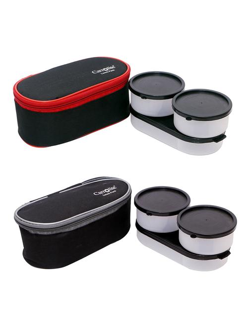 combo black rose 3 in 1 black-red plastic+midnight 3in1 plastic lunchbox - 15861974 - Very Small Image - 1