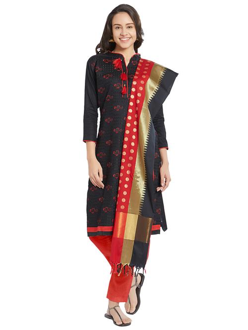 embroidered unstitched pant suit - 15862026 - Very Small Image - 1
