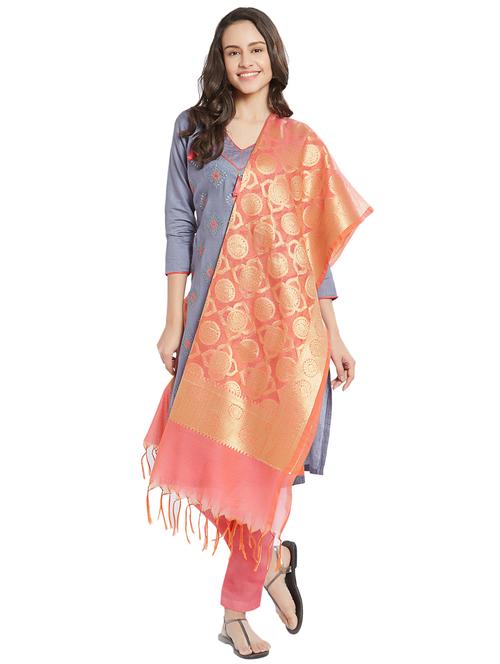 embroidered unstitched pant suit - 15862030 - Very Small Image - 1