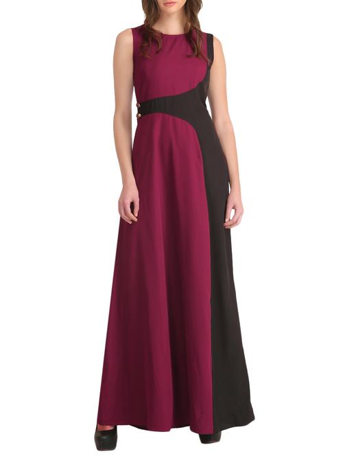color block a-line maxi dress - 15862213 - Very Small Image - 1