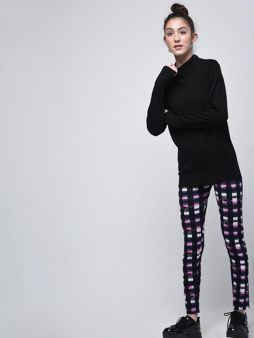 high waist checkered jegging - 15863102 - Very Small Image - 1