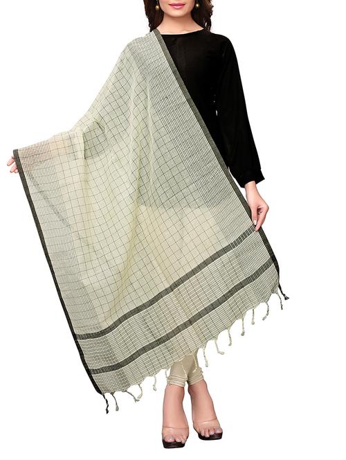 linen checkered dupatta - 15863564 - Very Small Image - 1