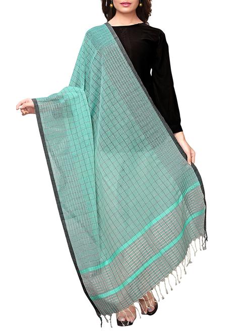 linen checkered dupatta - 15863569 - Very Small Image - 1