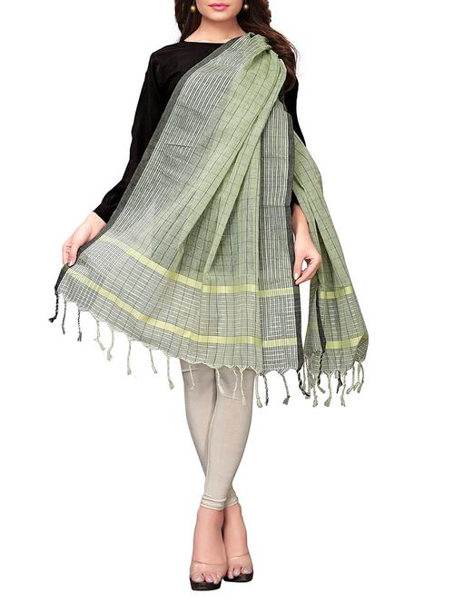 linen checkered dupatta - 15863571 - Very Small Image - 1