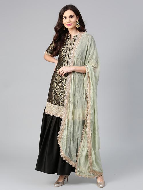 self-design unstitched sharara suit - 15863615 - Very Small Image - 1