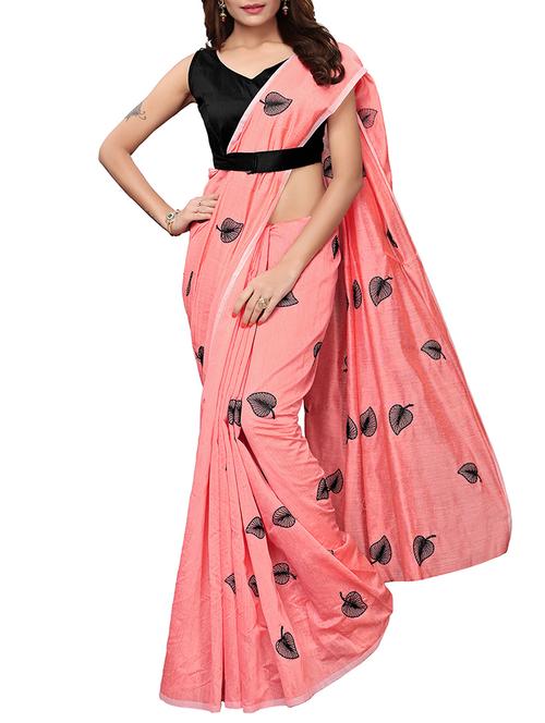 conversational embroidered peach saree with blouse - 15863620 - Very Small Image - 1