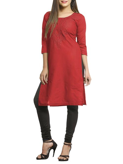 embroidered straight kurta - 15863961 - Very Small Image - 1