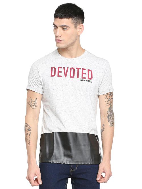 white typographic front print t-shirt - 15864077 - Very Small Image - 1