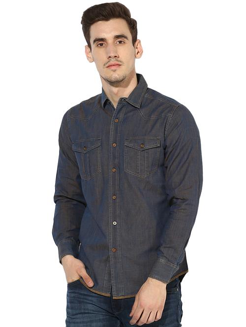 purple solid casual shirt - 15864087 - Very Small Image - 1