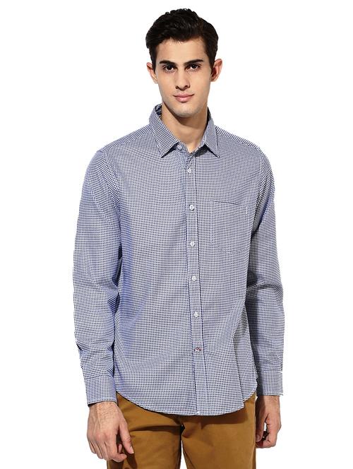blue printed casual shirt - 15864117 - Very Small Image - 1