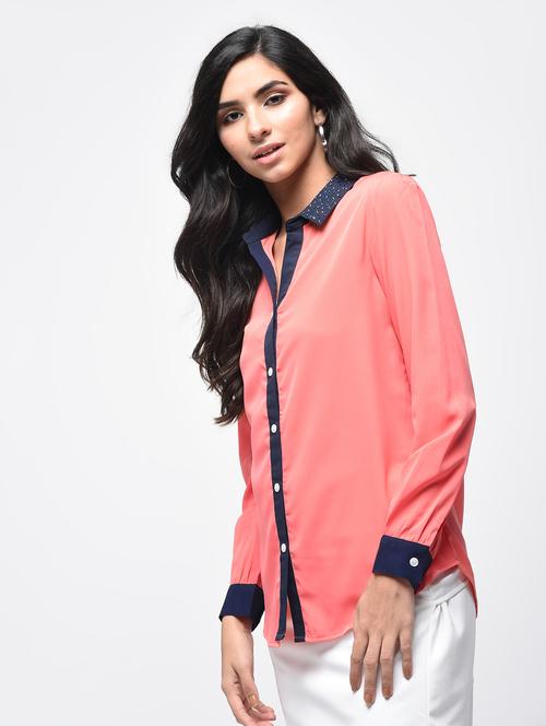contrast detail embellished collared shirt - 15864344 - Very Small Image - 1