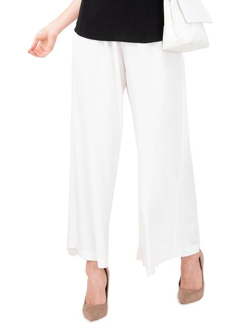 elasticated waist flared palazzo - 15864474 - Very Small Image - 1