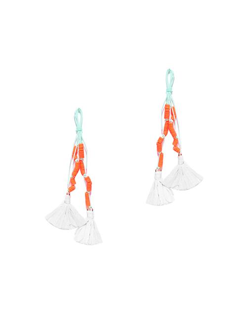 orange plastic drop earring - 15864942 - Very Small Image - 1