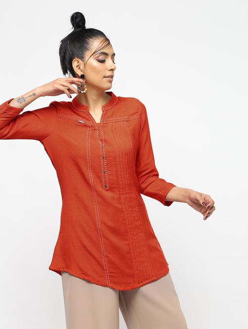 a-line kaantha solid kurti - 15865505 - Very Small Image - 1