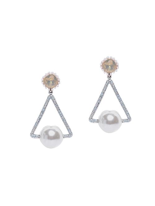 grey metal drop earring - 15865762 - Very Small Image - 1
