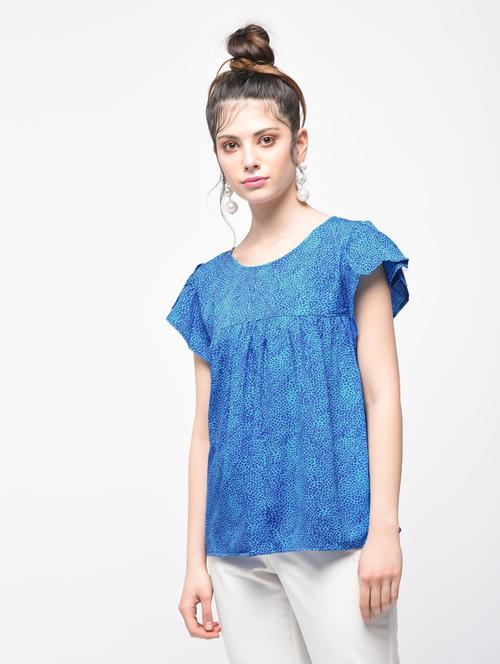 flared sleeve gathered top - 15866260 - Very Small Image - 1