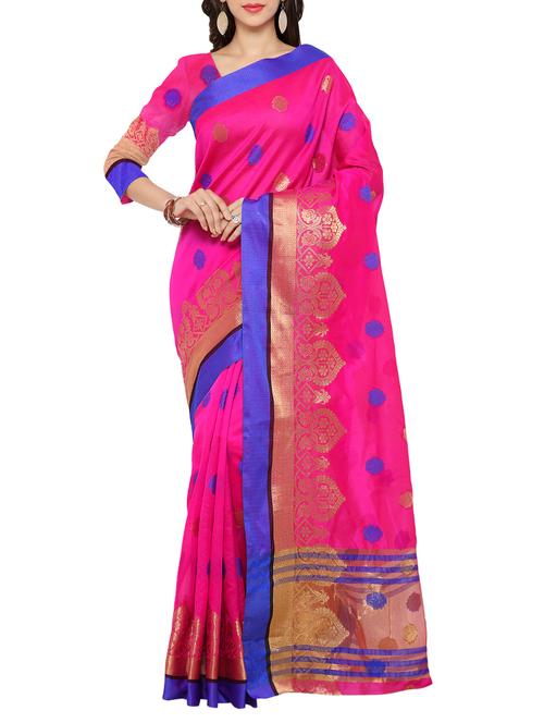 contrast zari border tussar saree - 15867179 - Very Small Image - 1