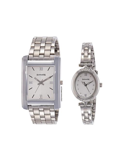 metal strap analog couple watch (79538118sl01) - 15867610 - Very Small Image - 1