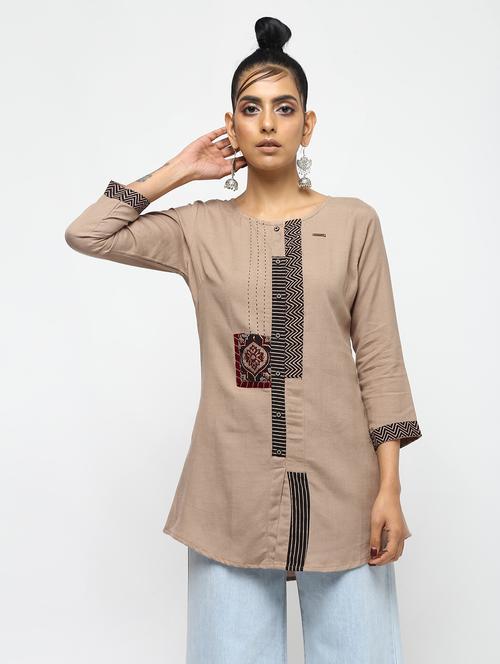 a-line kaantha solid kurti - 15867708 - Very Small Image - 1