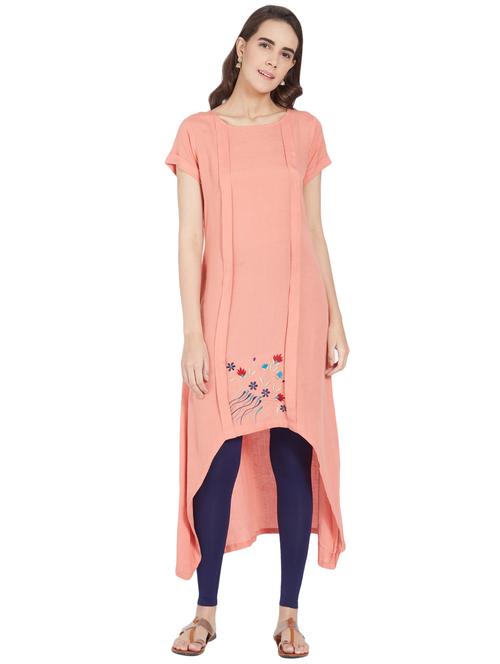 embroidered high-low kurta - 15867726 - Very Small Image - 1