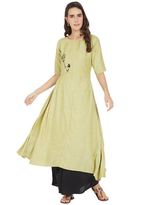 embroidered a-line kurta - 15867732 - Very Small Image - 1