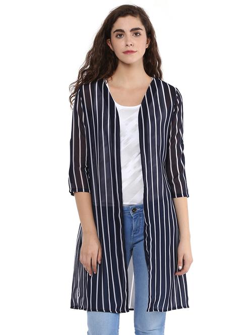 navy blue striped shrug - 15868027 - Very Small Image - 1