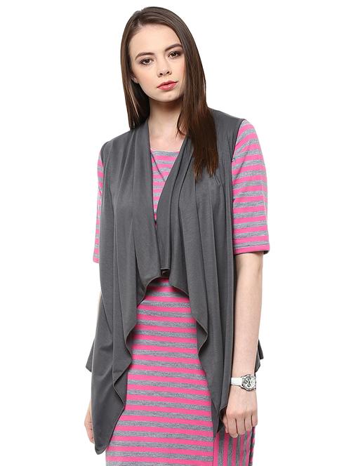 sleeveless water fall shrug - 15868029 - Very Small Image - 1