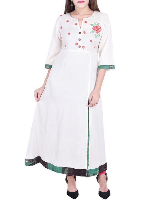 a-line embroidered kurta - 15868295 - Very Small Image - 1