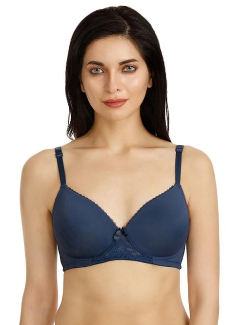 lace trim bow patch t-shirt bra - 15868372 - Very Small Image - 1