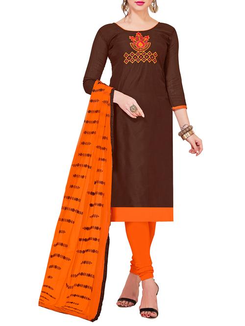 embroidered unstitched churidaar suit - 15868399 - Very Small Image - 1