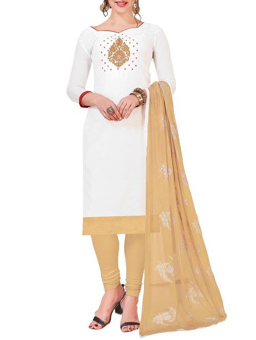 embroidered unstitched churidaar suit - 15868400 - Very Small Image - 1